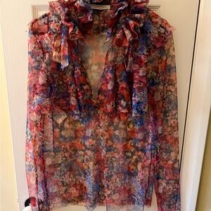 NWT Philosophy di Lorenzo Serafini Multicolor Sheer Blouse size 42